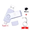 2TB OTG 3 in 1 USB Micro Type c Flash Drive 1TB 512gb 256gb 128gb 64gb 32gb 16gb Pendrive for Android Smartphone Laptop