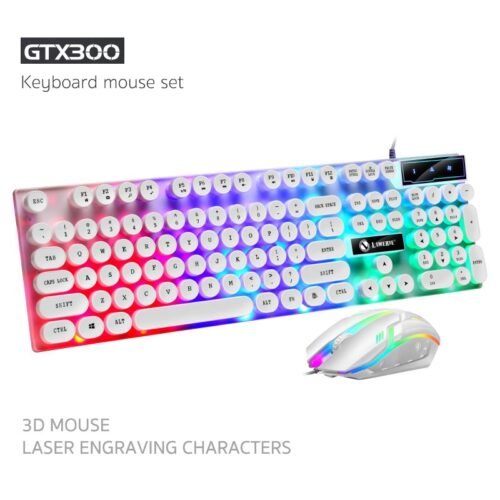 GTX300 Set Gaming Keyboard And Mouse Office Computer RGB Light Colourful 104 Keypad