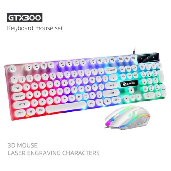 GTX300 Set Gaming Keyboard And Mouse Office Computer RGB Light Colourful 104 Keypad
